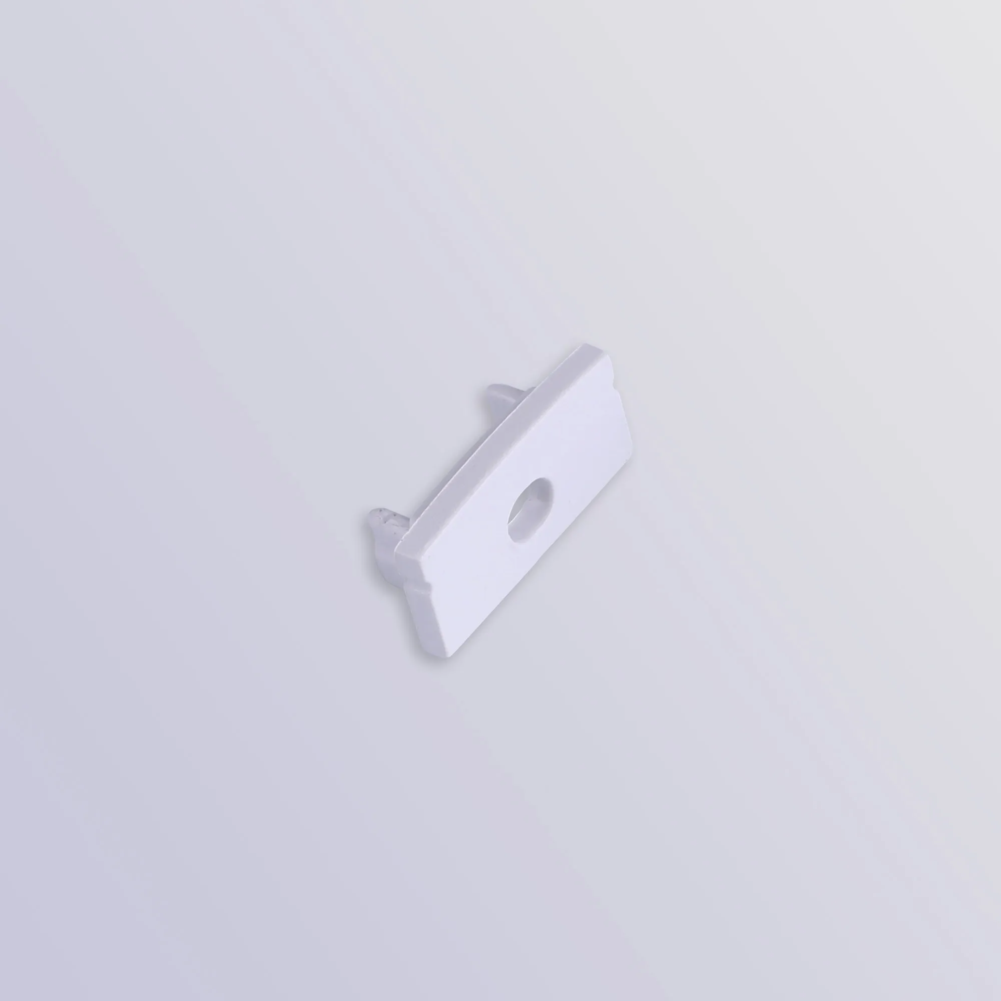 Tiras 17 x 8.5mm White Profile End Cap With Hole (1pc) for M7381 M7384  Mantra Fusion Tiras LED Profile